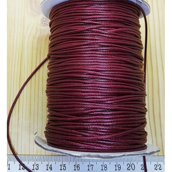 Parlak Deri Görünümlü Kore Takı İpi 2 mm Bordo | 1 Bobin 90-100 m