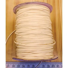 Parlak Deri Görünümlü Kore Takı İpi 2 mm Krem | 1 Bobin 90-100 m