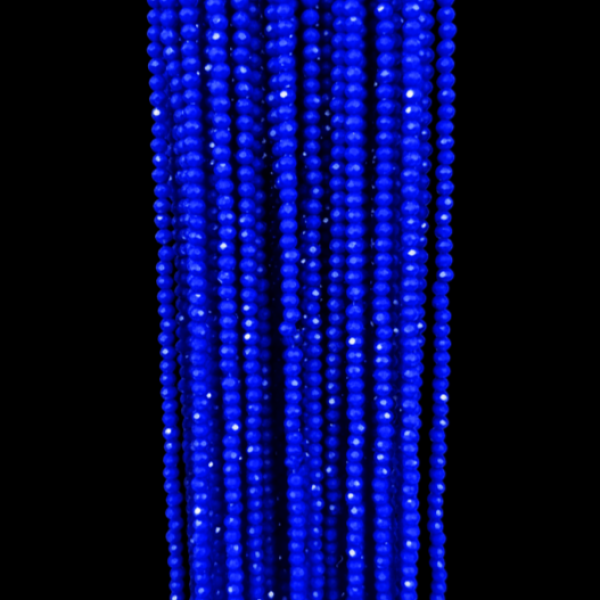 4 mm Saks Mavi Rondela Kesim Kristal Cam Boncuk Dizisi (120 Adet)