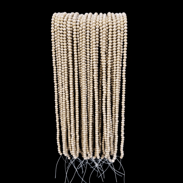 4 mm Sütlü Kahverengi Rondela Kesim Kristal Cam Boncuk Dizisi (120 Adet)