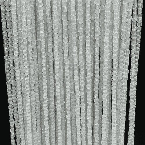 4x4 mm Küp Model Şeffaf Kristal Boncuk Dizi (90-95 Adet)