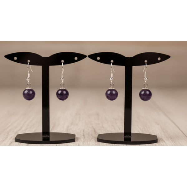 Doğal Ametist Taşı Küpe – Şık ve Enerjik Takı