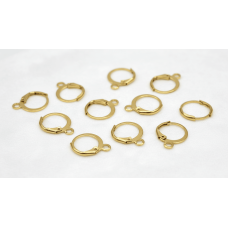 Altın Kaplama Kilitli Ay Küpe Kancası – 1 Çift Takı Aparatı