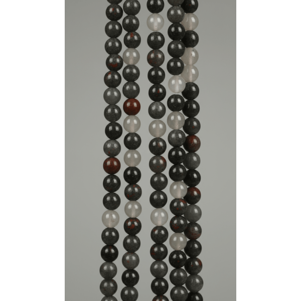 10 mm Afrika Kan Taşı Doğal Taş Dizi - Pürüzsüz Küre Kesim (38 cm)