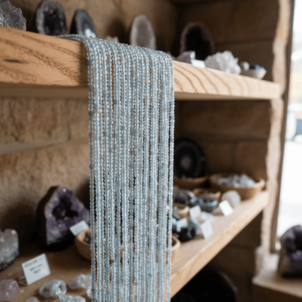 Akuamarin Doğal Taş Dizi 3 mm Küre Kesim – 1 Dizi 125 Adet Taş