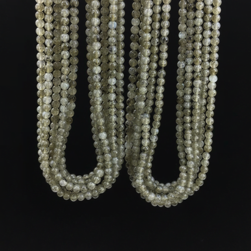 4 mm Küre Kesim Labradorit Doğal Taş Dizi – 38 cm (88-90 Adet)