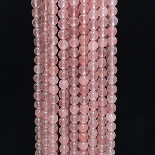 8 mm Küre Kesim Kuvars Doğal Taş Dizi – 38 cm (46-48 Adet)