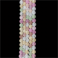 10 mm Yuvarlak Necef Taş Dizi – Karışık Renkli (38 cm, 35-36 adet)