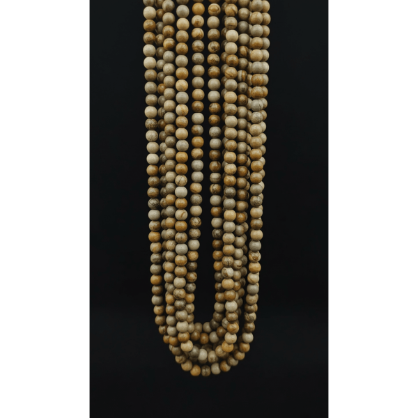8 mm Odun Jasper Doğal Taş Dizi - Pürüzsüz Küre Kesim (38 cm)