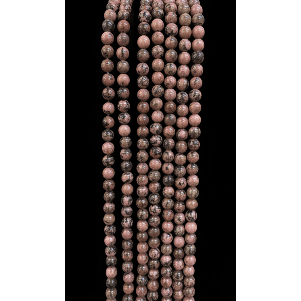 Doğal Rodonit Taşı 6 mm Küre Kesim Dizi – Serraada