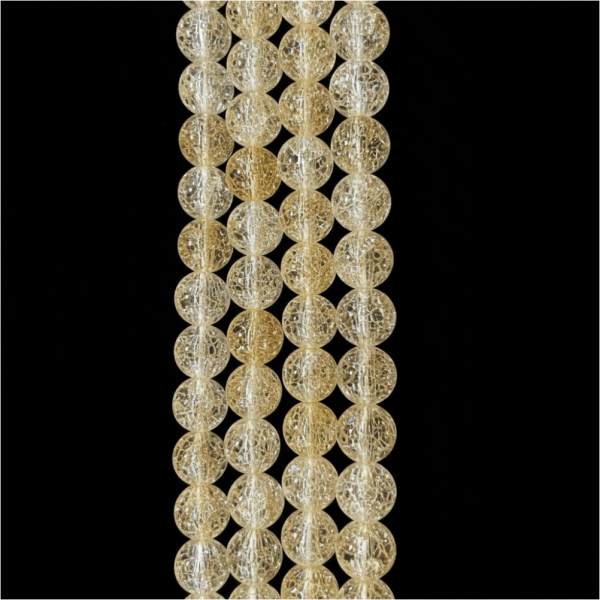 10 mm Yuvarlak Necef Taş Dizi – Sarı (38 cm, 35-36 adet)