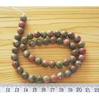 Doğal Unakit Taşı Dizi 8 mm (Küre Kesim - 38 cm) Doğal Unakit Taşı Dizi 8 mm (Küre Kesim - 38 cm)