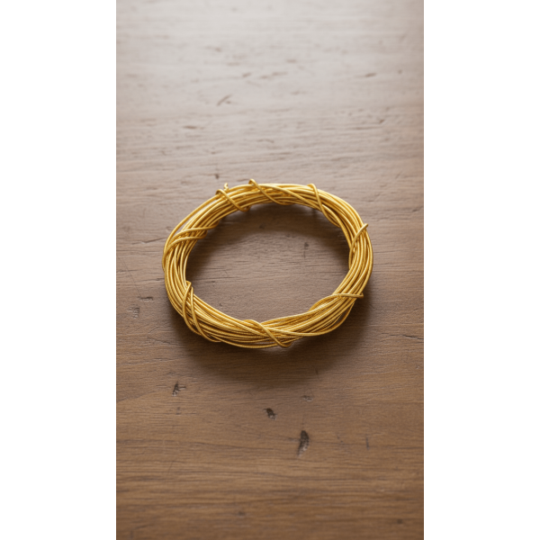 Altın Renk Sert Kurtçuk Tırtıl Tel 10 Gram – El Nakışı ve Süsleme Teli (Yaklaşık 1,5 Metre)