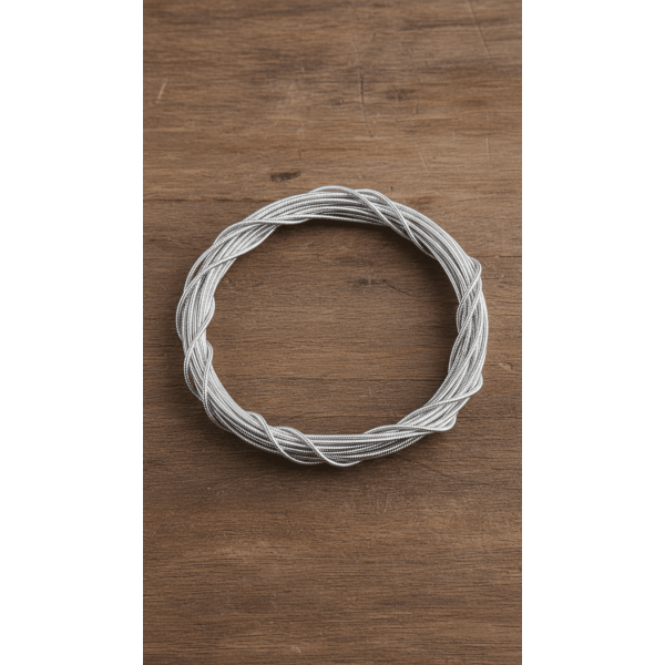Gümüş Renk Sert Kurtçuk Tırtıl Tel 10 Gram – El Nakışı ve Süsleme Teli (Yaklaşık 1,5 Metre)