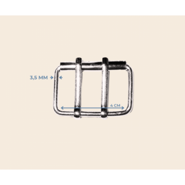 4 cm x 3.5 mm Çift Dil Makaralı Toka – Metal Renk, Dayanıklı Takı ve Aksesuar Parçası