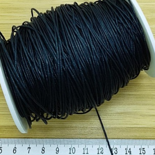 Örgülü Cotton Makrome İpi 1 mm Siyah – Bobin Satış | Kolye ve Bileklik Yapımına Uygun