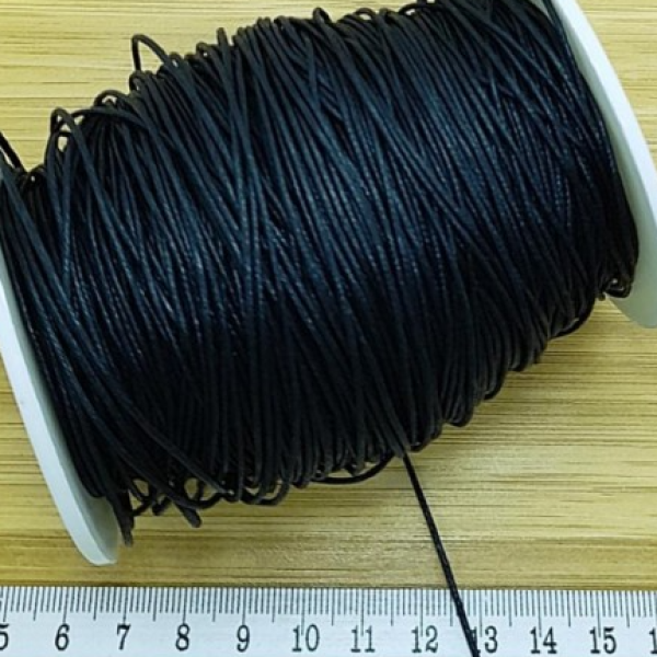 Örgülü Cotton Makrome İpi 1 mm Siyah – Bobin Satış | Kolye ve Bileklik Yapımına Uygun