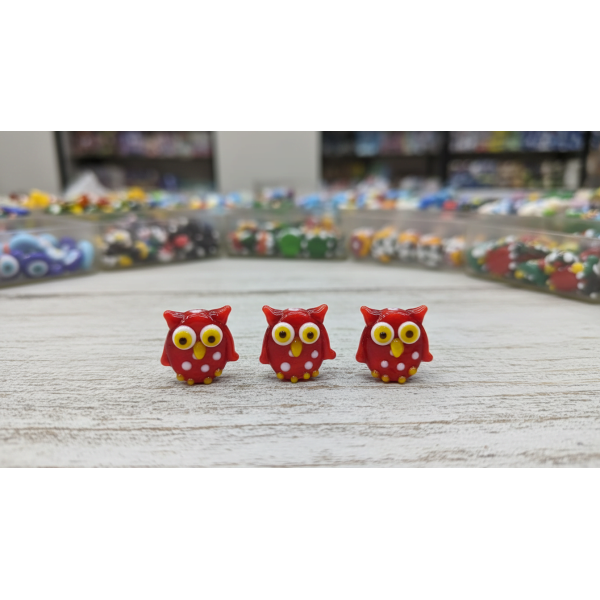 Cam Murano Boncuk Baykuş Model – 15 mm Tekli Satış