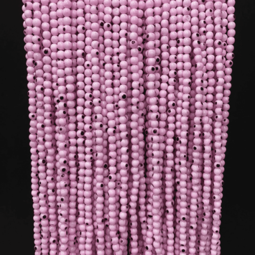 4 mm Pembe Cam Nazar Boncuğu Dizi – Küre Kesim (Yaklaşık 90 Adet)
