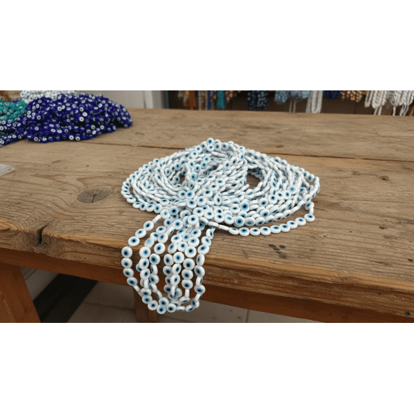 Yassı Cam Nazar Boncuk 10 mm | Doğal ve Şık Takı Malzemesi