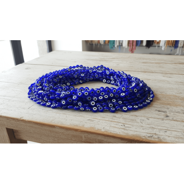 Yassı Cam Nazar Boncuk 10 mm | Doğal ve Şık Takı Malzemesi