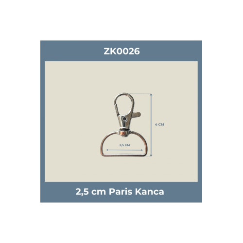 2,5 cm Paris Kanca – Nikel Metal Anahtarlık ve Çanta Askı Aparatı | SERRAADA 2,5 cm Paris Kanca – Nikel Metal Anahtarlık ve Çanta Askı Aparatı | SERRAADA