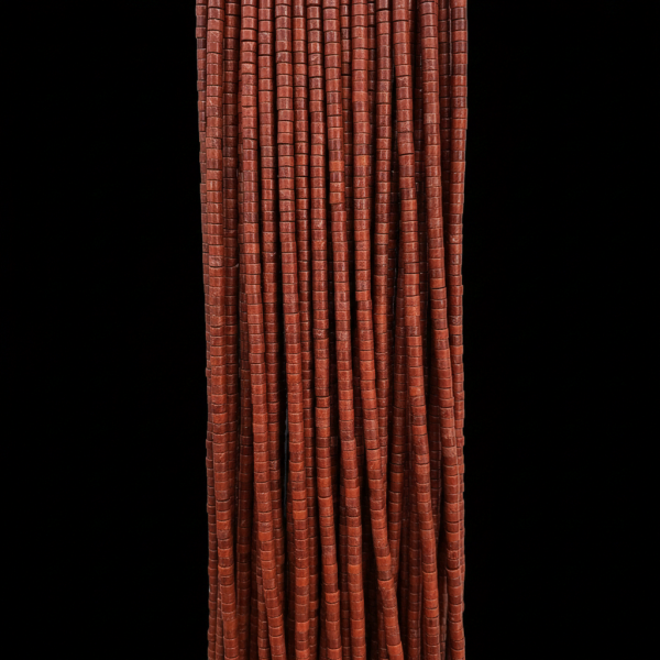 2x4 mm Rondela Kesim Kırmızı Jasper Doğal Taş Dizi – 38 cm