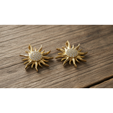 Altın Kaplama Taşlı Güneş Sallantı Takı Malzemesi – 18 mm