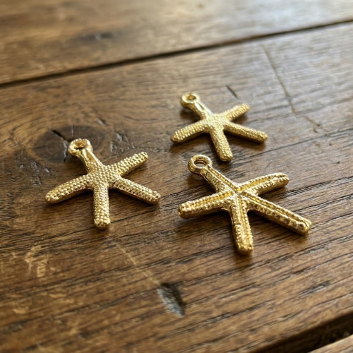 Sarı Altın Renk Metal Deniz Yıldızı Takı Sallantı Aparatı (2 - 2,5 cm) - 1 Adet