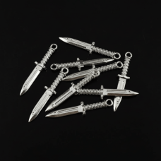 Gümüş Kaplama Metal Kama Hançer Sallantı Takı Malzemesi