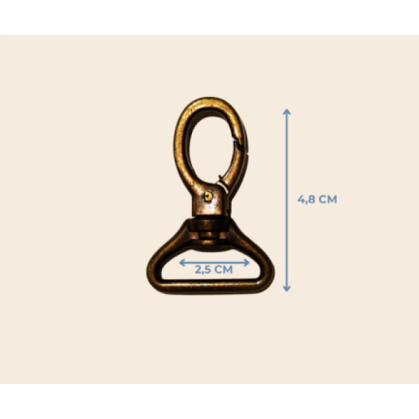 Antik Sarı 2,5 cm Sargılı Kanca | 4,8 cm Çok Amaçlı Kullanım