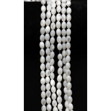 Sedef Doğal Taş Dizi 6x9 mm Arpa Kesim – Takı Yapımı Sedef Taş Boncuk (38 cm)