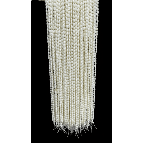 Sedef Doğal Taş Arpa Küçük Dizi – 38 cm Takı Yapımı İçin