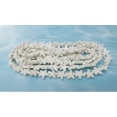 Beyaz Yıldız Model Seramik Boncuk Dizi – 25’li Paket | SERRAADA