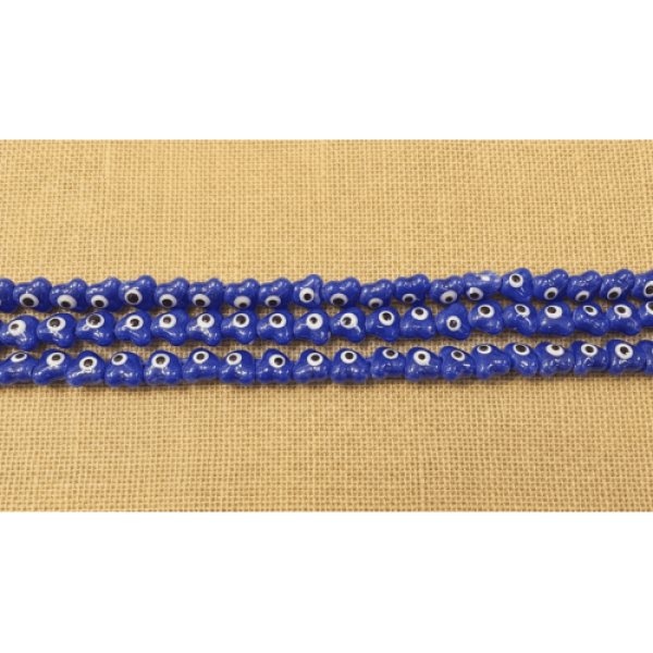 Kalp Model Mavi Seramik Boncuk Dizi – 20’li Paket | SERRAADA