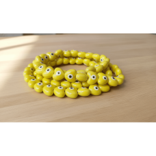 Sarı Kalp Model Seramik Boncuk Dizi – 20’li Paket | SERRAADA