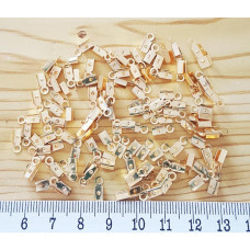 Köşeli Sıkma Aperesi 3 mm Altın Kaplama – Takı Yapım Malzemesi (1 Çift)