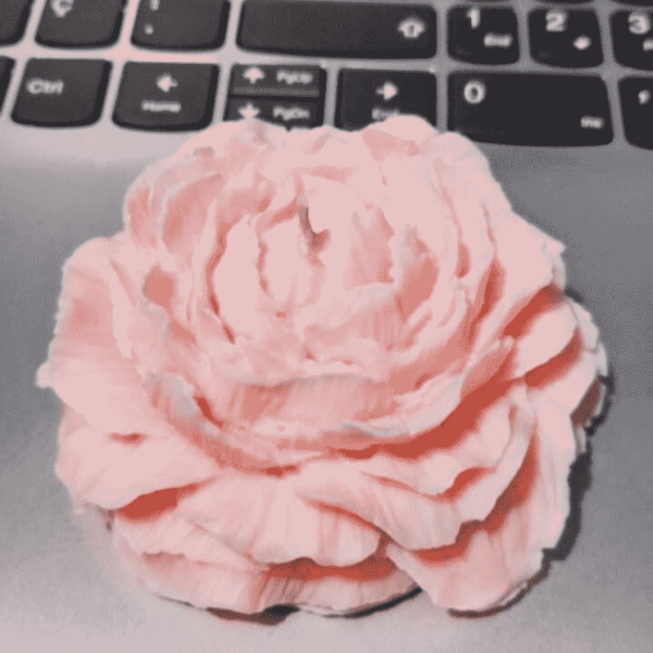 Soya wax el yapımı şakayık desenli mum