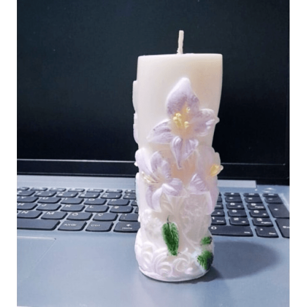 Soya wax el yapımı frezya desenli mum