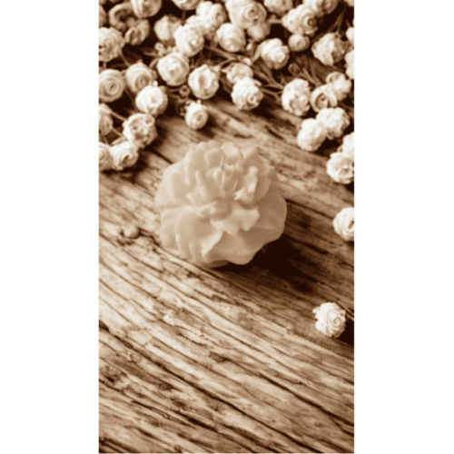 Doğal Soya Wax Mum – El Yapımı, Şakayık Motifli ve Ruhsal Arınma İçin