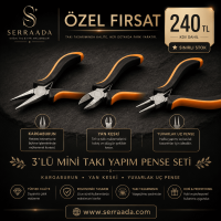 3'lü Mini Takı Yapım Pense Seti | Kargaburun, Yan Keski ve Yuvarlak Uç Pense 3'lü Mini Takı Yapım Pense Seti | Kargaburun, Yan Keski ve Yuvarlak Uç Pense