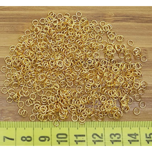 Pirinç Halka 4 mm Altın Kaplama – Gram Satış, Dayanıklı ve Takı Yapımına Uygun Malzeme
