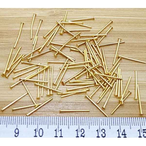15 mm Altın Kaplama Pirinç Takı Çivisi – 1 Gram (Yaklaşık 12 Adet)