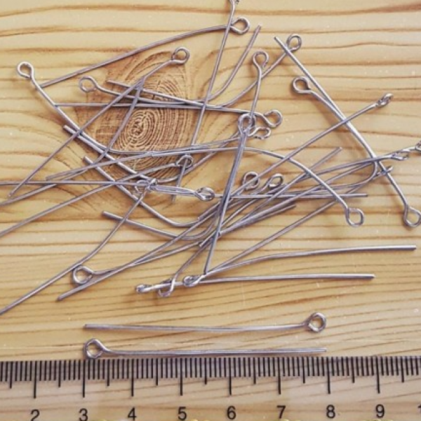 Pirinç Takı Çivisi 50 mm Halkalı Metal Renk (Gram Satış) | Dayanıklı Takı Malzemesi – Serraada