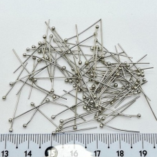 Top Başlı Pirinç Takı Çivisi 20 mm Metal Renk (1 Gram) | Dayanıklı Takı Yapım Malzemesi – Serraada