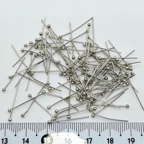 Top Başlı Pirinç Takı Çivisi 20 mm Metal Renk (1 Gram) | Dayanıklı Takı Yapım Malzemesi – Serraada
