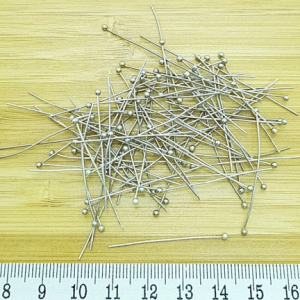Top Başlı Pirinç Takı Çivisi 35 mm Metal Renk (1 Gram) | Dayanıklı Takı Yapım Malzemesi – Serraada