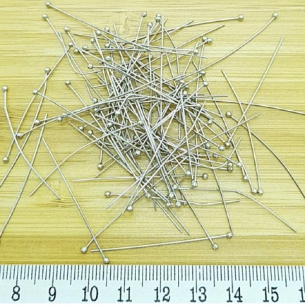Top Başlı Pirinç Takı Çivisi 40 mm Metal Renk (1 Gram) | Dayanıklı Takı Yapım Malzemesi – Serraada