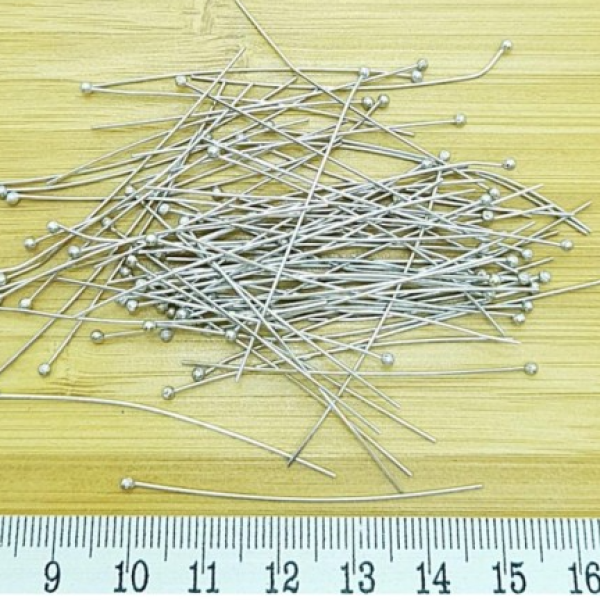 Top Başlı Pirinç Takı Çivisi 50 mm Metal Renk (1 Gram) | Dayanıklı Takı Yapım Malzemesi – Serraada