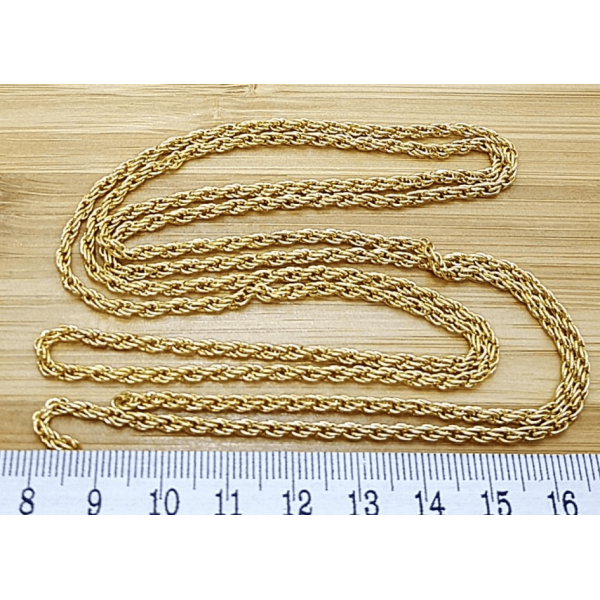 Örgülü Zincir Altın Kaplama 1 Metre | Takı ve Aksesuar Malzemeleri